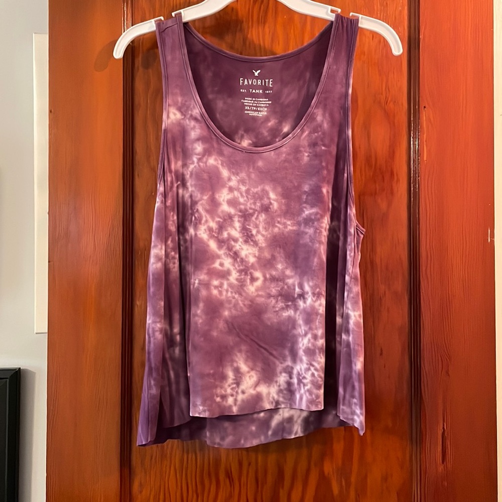 Purple mixed with white tank top, american eagle size xs, cropped